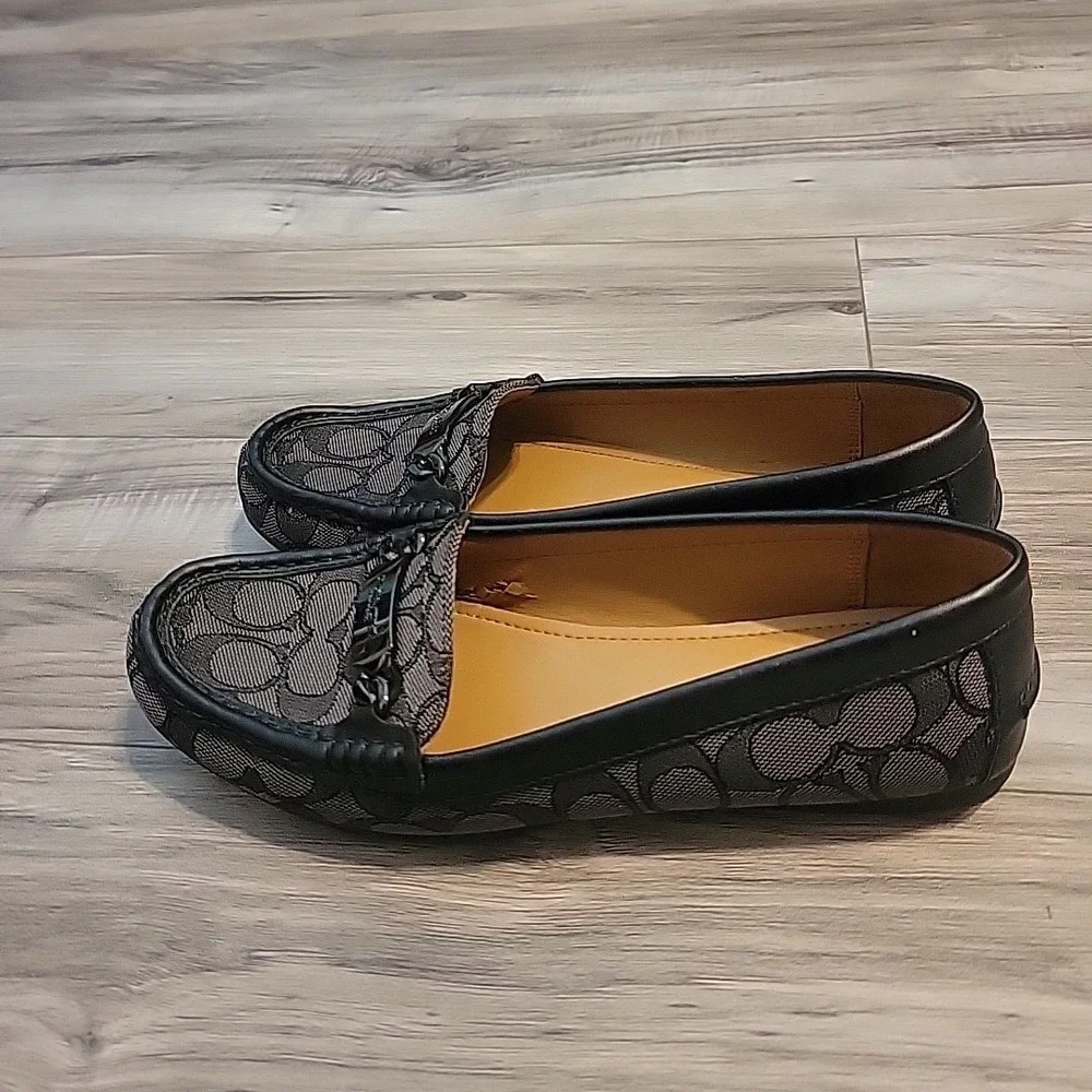 Coach Fortunata Black Signature C Shoes Loafer Women's Size 8.5B - Picture 6 of 9